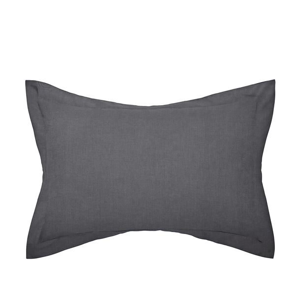 Plain Dye Oxford Pillowcase - Charcoal